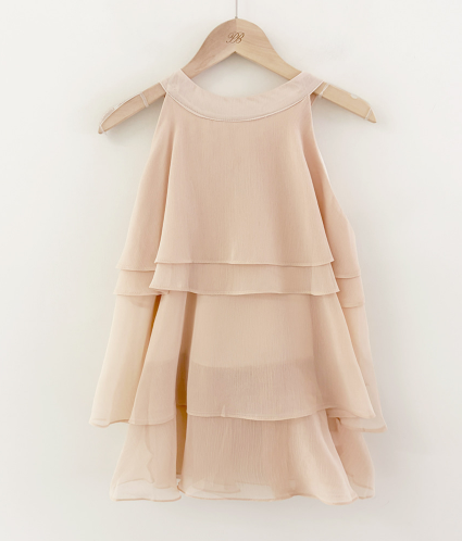 Perbit -  Trumpet Vine Chiffon Frill Halterneck Blouse