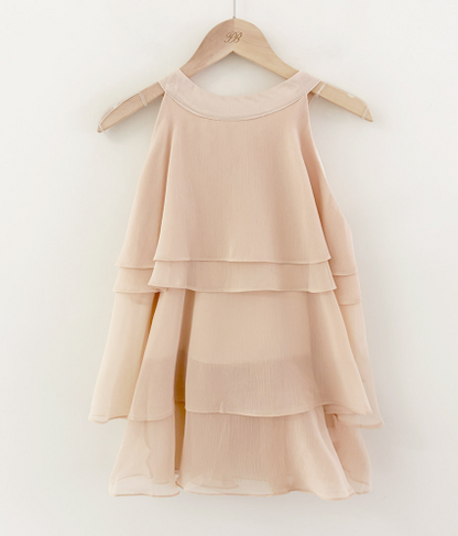 Perbit -  Trumpet Vine Chiffon Frill Halterneck Blouse