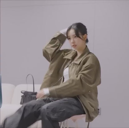 [Aespa Karina Worn] PLEASENOFOLLOW Amanda Shirring Long Sleeve Top