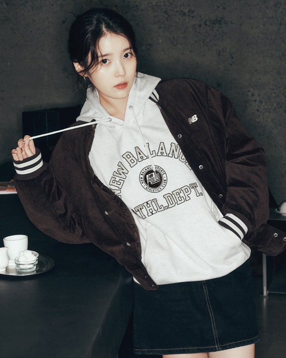 [IU Worn] 25FW New Balance UNI College Club Hoodie (Semi Over Fit)