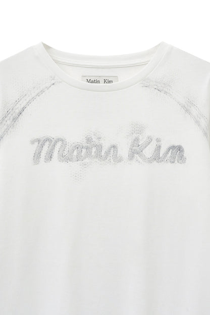 [Ive Leeseo Worn] Matin Kim Lettering Graphic Sleeve Top