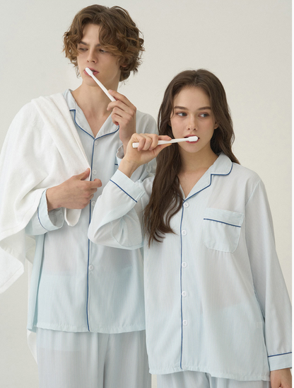 Nmixx Haewon X Dossy Silk Fit Chloe Long Sleeve Couple Pajama Set