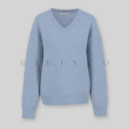 RIRINCO - Rodicent Wool Spandex V-Neck Knitwear