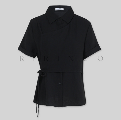 RIRINCO - Roybeld Layered Strap Bustier Shirt Blouse