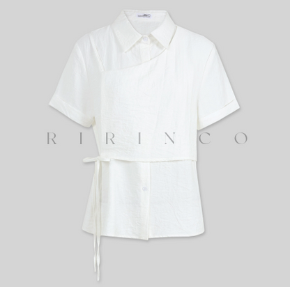 RIRINCO - Roybeld Layered Strap Bustier Shirt Blouse