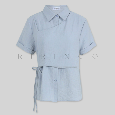 RIRINCO - Roybeld Layered Strap Bustier Shirt Blouse