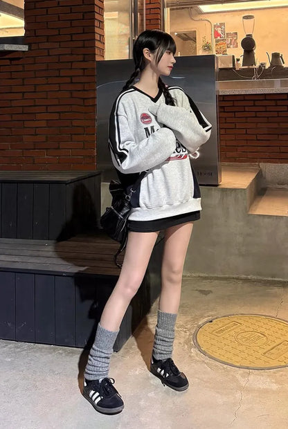 [Seventeen Jeonghan worn] Ames V Neck Uniform Sweatshirt