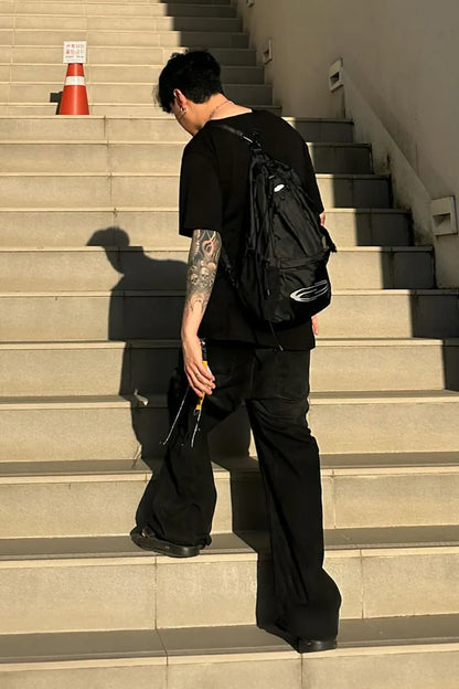 [Ive Rei Pick] Opening Project  Mesh Pocket String Bag - Black