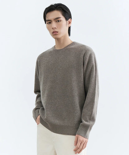 [Lee Do-hyun Pick] 25FW MS Minimal Ribbed Crew Neck Knit-Black