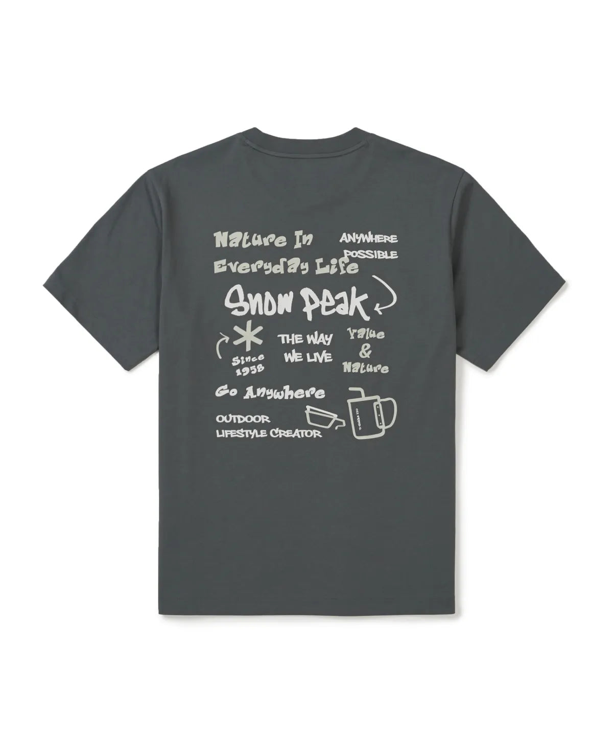[BTS V Pick] 26SS Snow Peak Aerocool Doodle Graphic Short Sleeve T-shirt