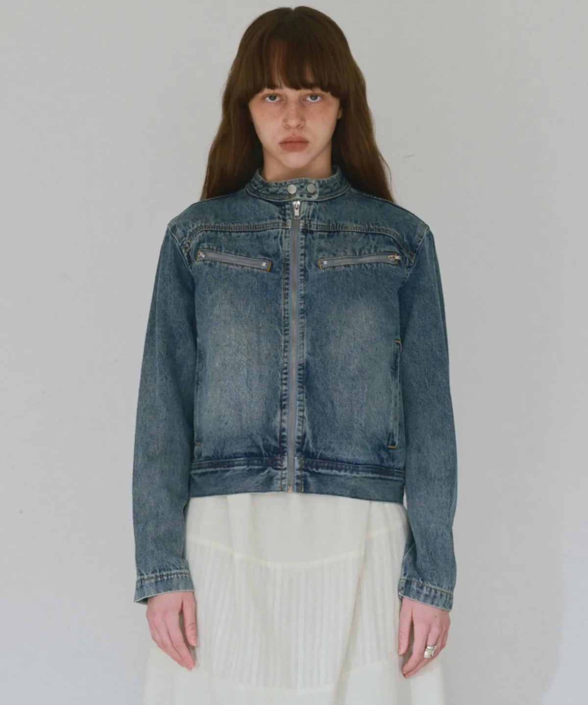 Milo Woman Washed Denim Racing Jacket Seen Worn by aespa Karina