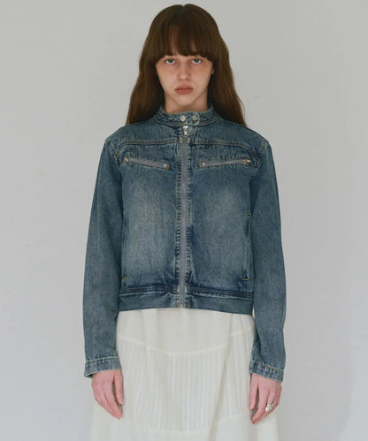 Milo Woman Washed Denim Racing Jacket Seen Worn by aespa Karina