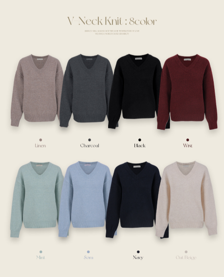 RIRINCO - Rodicent Wool Spandex V-Neck Knitwear