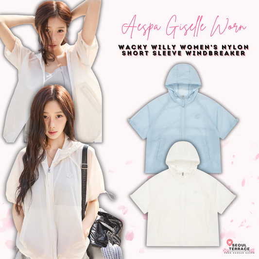 [Aespa Giselle Worn] Wacky Willy Women's Nylon Short Sleeve Windbreaker