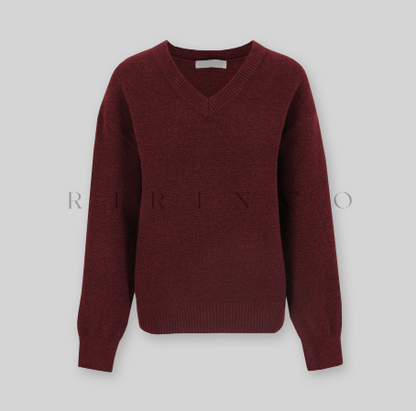 RIRINCO - Rodicent Wool Spandex V-Neck Knitwear
