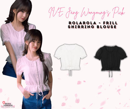 [IVE Jang Wonyoung's Pick] RolaRola - FRILL SHIRRING BLOUSE