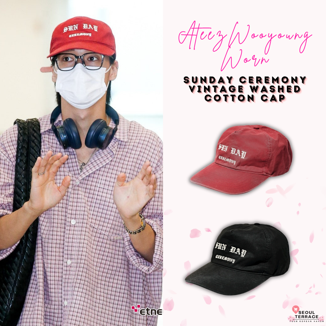 [ATEEZ WOOYOUNG WORN] SUNDAY CEREMONY VINTAGE WASHED COTTON CAP
